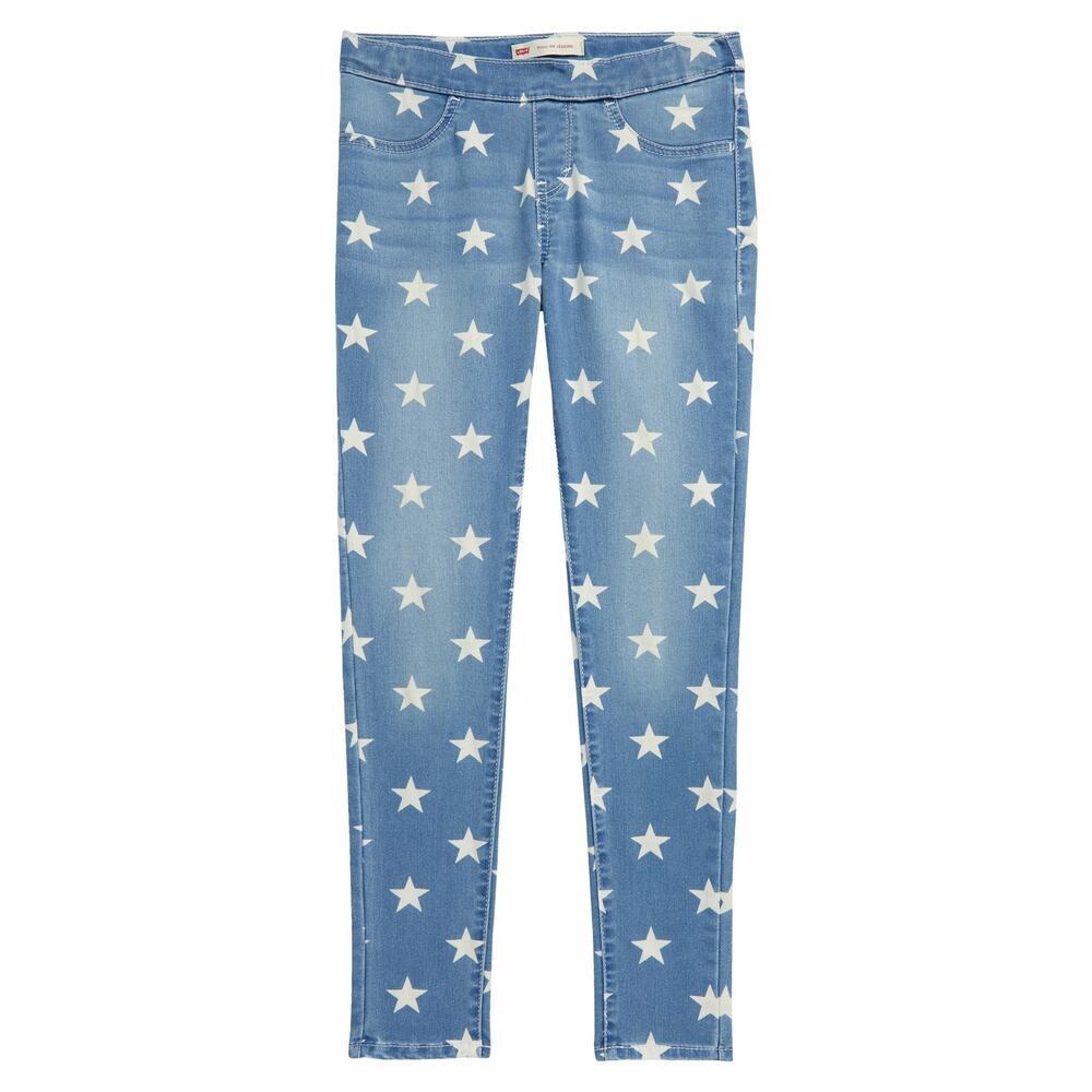 Levi's Girl's Star Print Pull-On Jeggings Jeans Denim Blue Size 16 Reg NWOT